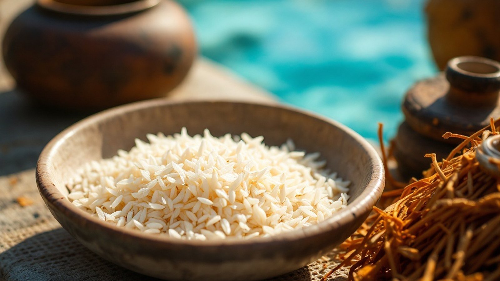 Close-up of mas huni in a shallow bowl with torn roshi alongside