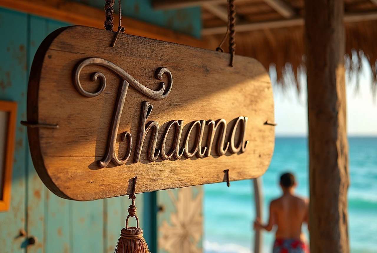 Modern Thaana signage on a teahouse or market stall in Malé