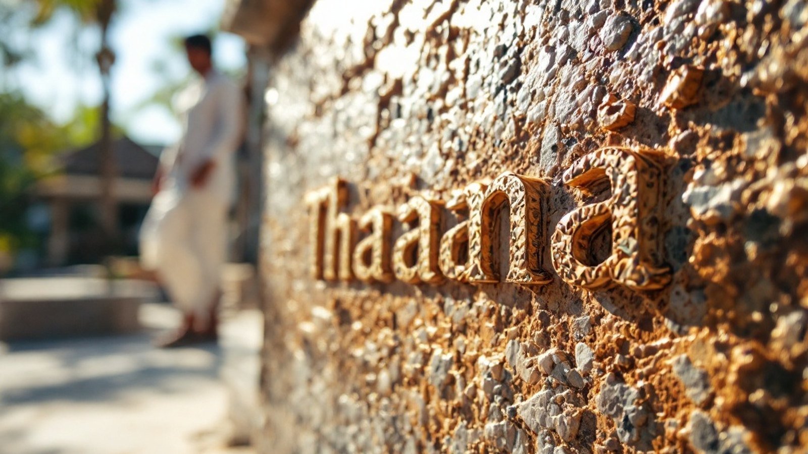 Close-up of Thaana inscription on coral stone at Hukuru Miskiy