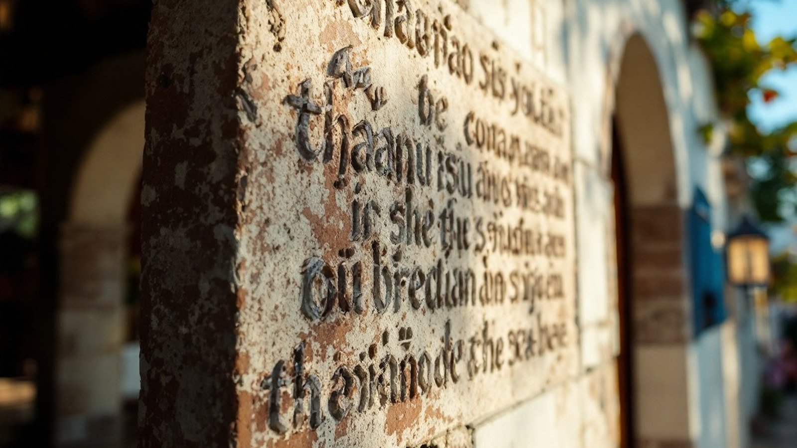 Close-up of carved Thaana inscription above the Hukuru Miskiy doorway