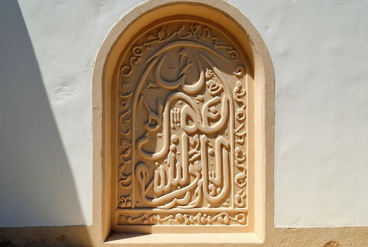 Coral-stone carved mihrab or tomb panel at Hukuru Miskiy